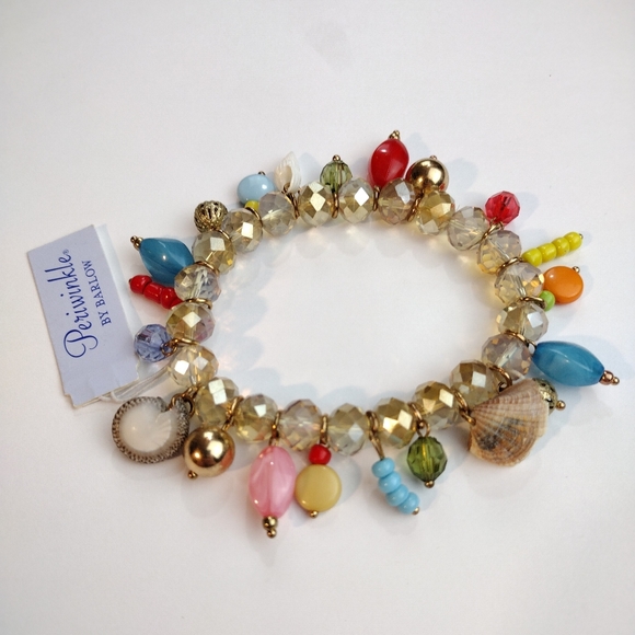 NEW Periwinkle by Barlow Bracelet Beaded Seashell Multi Color Beads - Picture 2 of 4